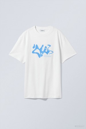 Weekday Oversized グラフィック Printed T-shirt Tシャツ メンズ Liquid Dance Japan | C7K-5034