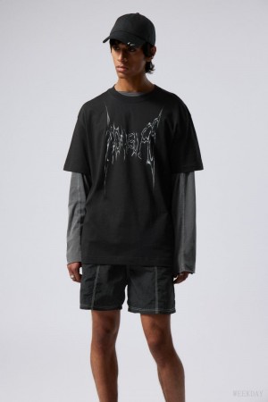 Weekday Oversized グラフィック Printed T-shirt Tシャツ メンズ Love Life Japan | R0M-1148