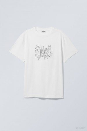 Weekday Oversized グラフィック Printed T-shirt Tシャツ メンズ Meditate Japan | Z8X-2980