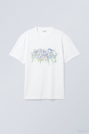 Weekday Oversized グラフィック Printed T-shirt Tシャツ メンズ System Japan | H3R-4158