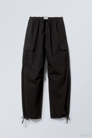 Weekday Parachute Loose Cargo Trousers ズボン メンズ 黒 Japan | I5P-1080