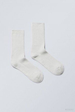 Weekday Pond リブ付き Socks ソックス レディース ライト Japan | C6I-1932