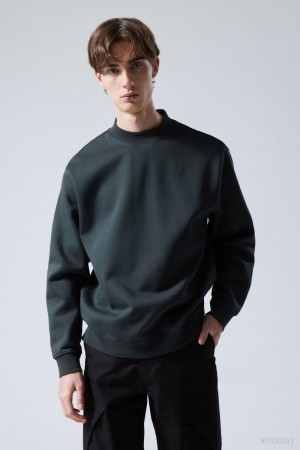 Weekday Relaxed Heavyweight Sweatshirt スウェットシャツ メンズ 暗グレー Japan | C6H-8085