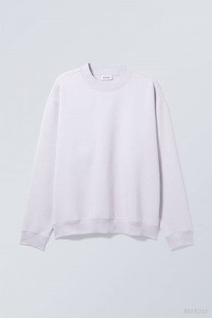 Weekday Relaxed Heavyweight Sweatshirt スウェットシャツ メンズ 紫 Japan | V3R-9769