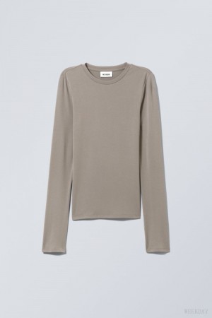 Weekday Soft Brushed Long Sleeve Top トップス レディース Mole Japan | O0Q-1319