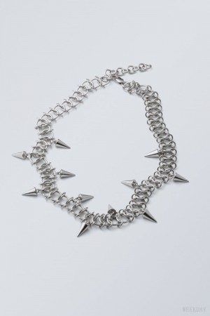 Weekday Spike Necklace ジュエリー レディース シルバー Japan | X2E-2297