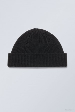 Weekday Stan Beanie ハット メンズ 黒 Japan | E0Z-0935