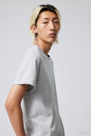 Weekday Standard Midweight T-shirt Tシャツ メンズ グレー Japan | H6U-9054