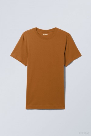 Weekday Standard Midweight T-shirt Tシャツ メンズ ブラウン Japan | W5S-3415