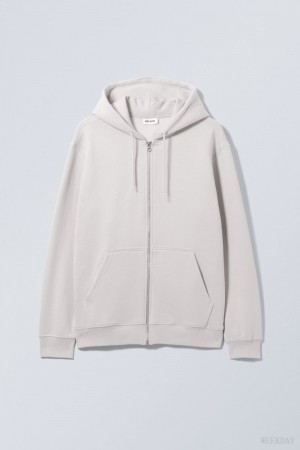 Weekday Standard Midweight Zip Hoodie パーカー メンズ ライトグレー Japan | G9Q-1218