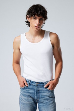 Weekday Standard Tank Top タンクトップ メンズ 白 Japan | G3A-8194