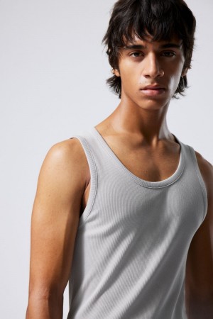 Weekday Standard Tank Top タンクトップ メンズ ライトグレー Japan | R7N-6343