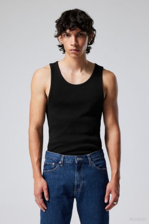 Weekday Standard Tank Top タンクトップ メンズ 黒 Japan | T2A-7599