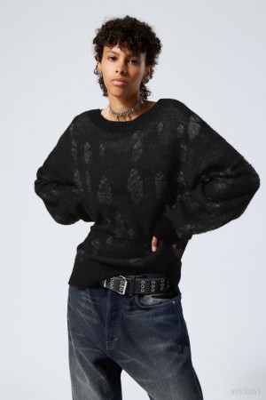 Weekday Taylor Knit Sweater セーター レディース 黒 Japan | V4W-8039