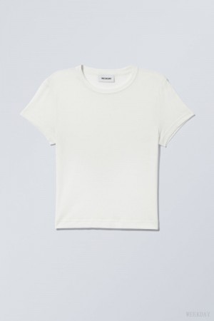 Weekday Tight Fitted T-shirt Tシャツ レディース 白 Japan | T2K-6612