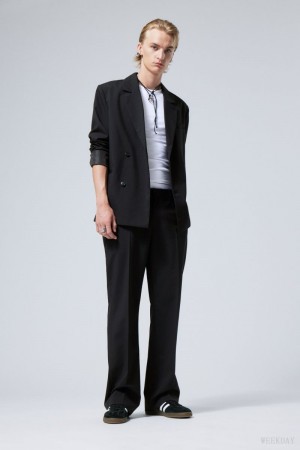 Weekday Travis Low Waist Suit Trousers ズボン メンズ 黒 Japan | T7R-8434