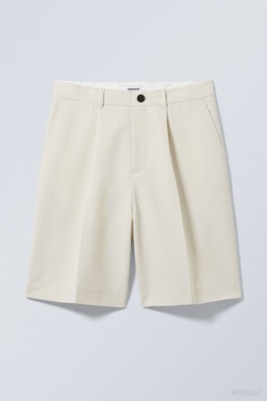 Weekday Uno Oversized Suit Shorts ショートパンツ メンズ ライト Japan | L9W-6754