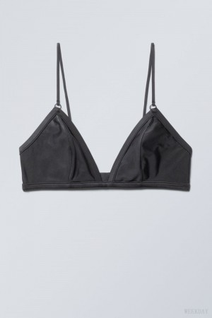 Weekday Zelda Shiny Triangle Bra ブラ レディース 暗グレー Japan | K3B-4154