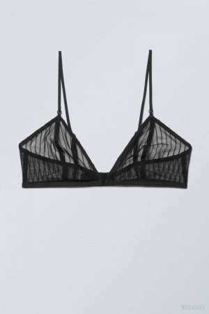 Weekday Zelda レース Bralette Bralette レディース 黒 Japan | C3K-6143