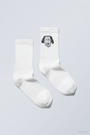 Weekday 運動 Printed Socks ソックス レディース Dog Print Japan | C5Y-3396