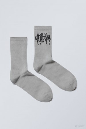 Weekday 運動 Printed Socks ソックス レディース グレー Japan | S5O-6944