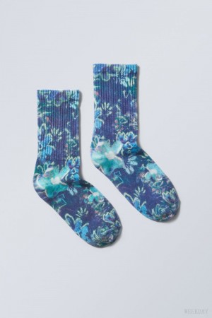 Weekday 運動 Printed Socks ソックス レディース 青 Japan | S7Y-5162