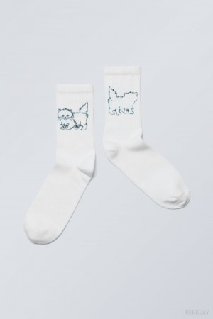 Weekday グラフィック 運動 Sock ソックス メンズ Extrovert Kitten Japan | F5S-3464