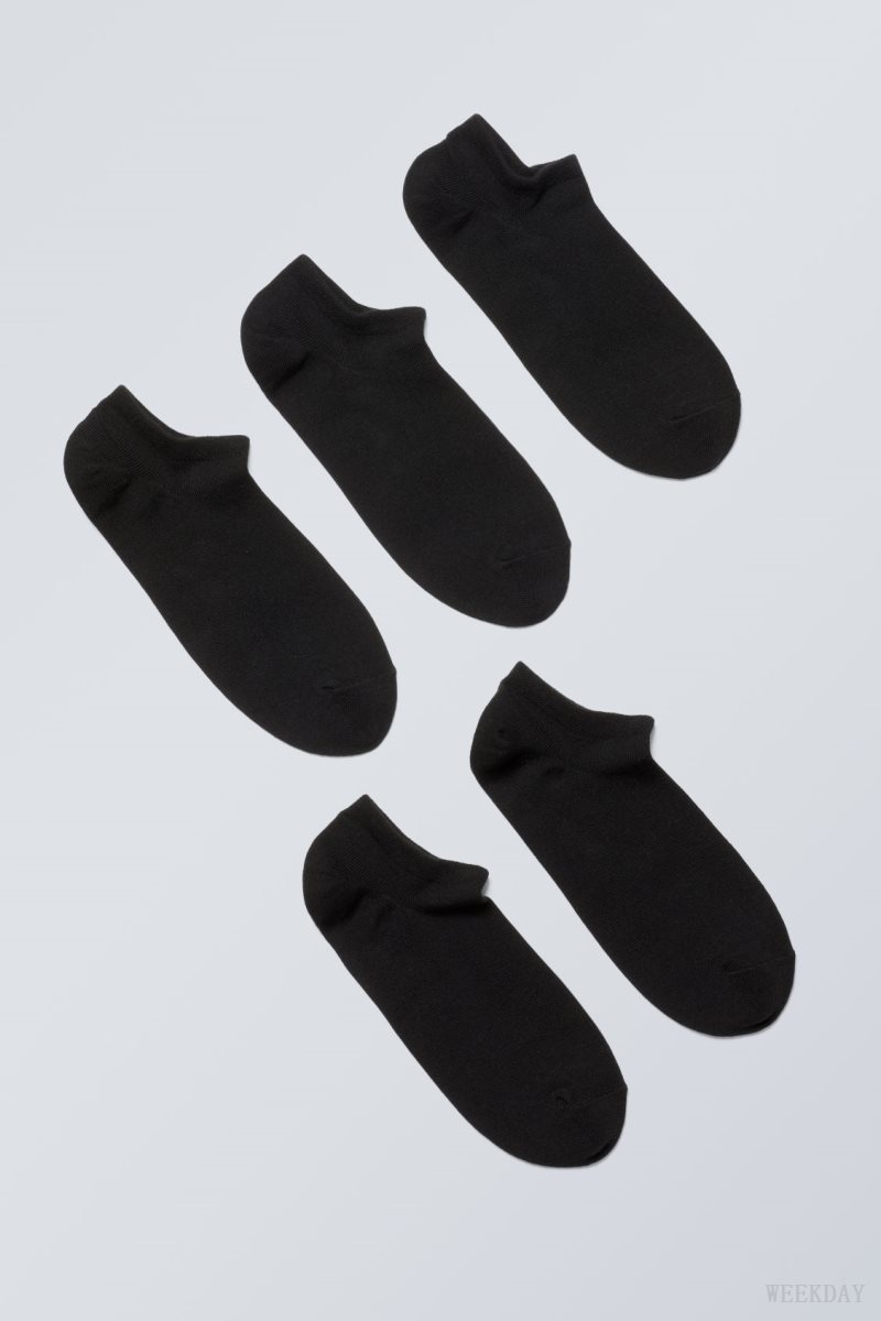 Weekday 5-pack Cotton Trainer Socks ソックス レディース 黒 Japan | O9A-6579