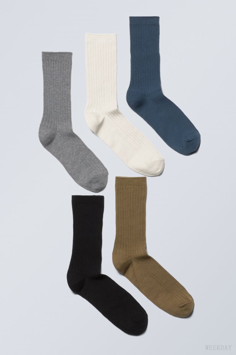 Weekday 5-pack Rib Socks ソックス メンズ カラー Japan | Q2M-7419