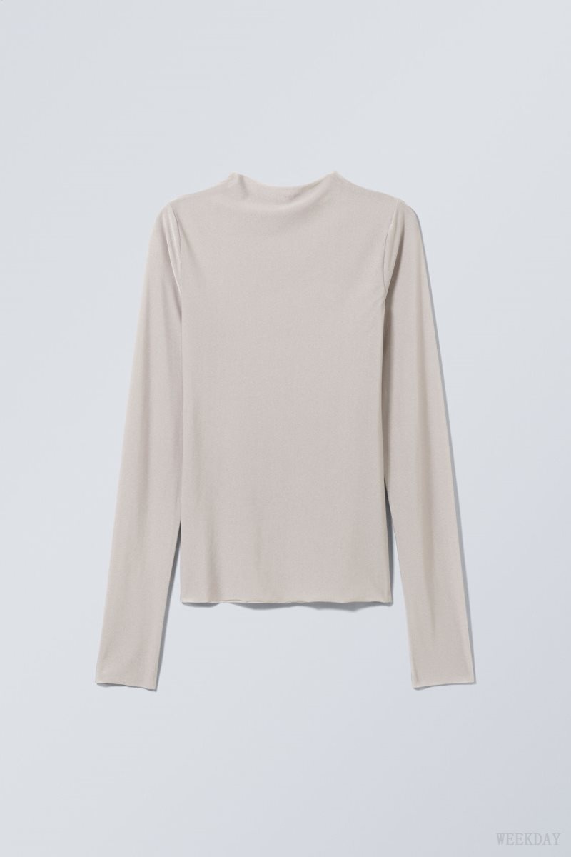 Weekday Allison Longsleeved Turtleneck Top トップス レディース ライトグレー Japan | P6X-4108