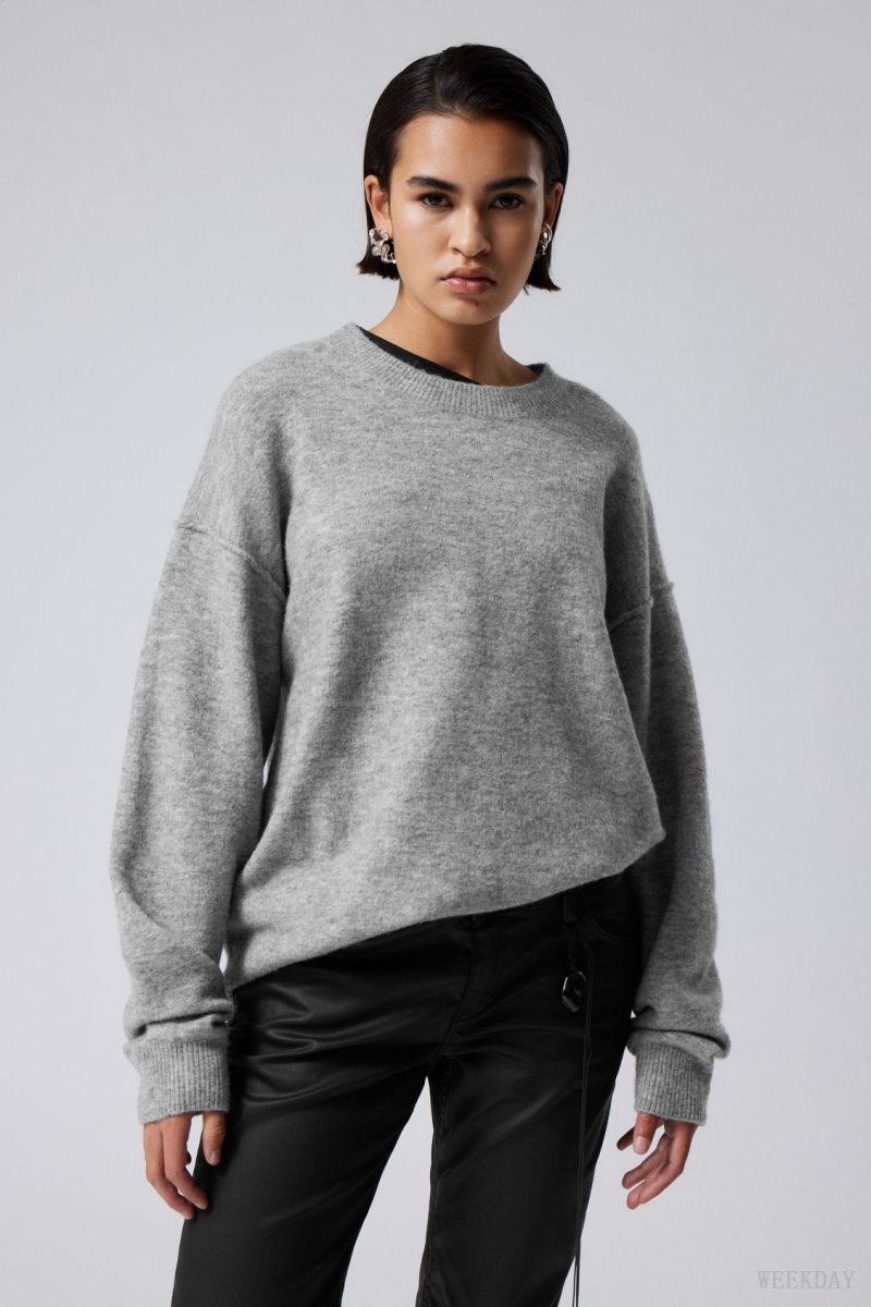 Weekday Annie Knit Sweater セーター レディース グレー Japan | S8D-1751