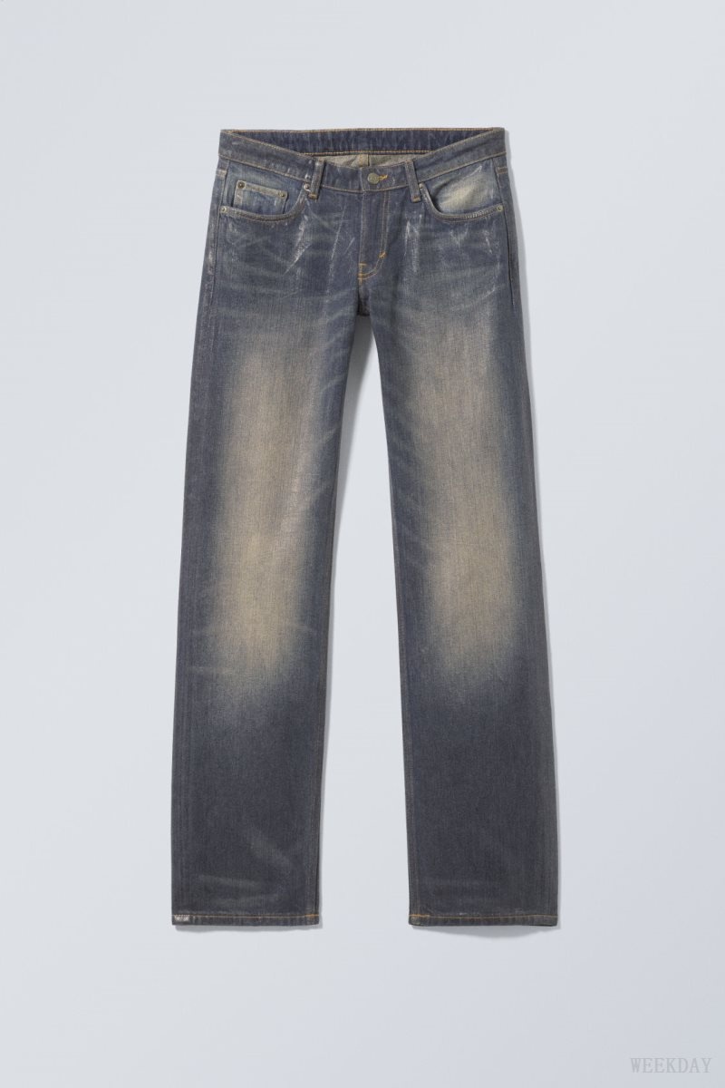 Weekday Arrow Low Coated Jeans デニム レディース 青 Japan | E0G-7078