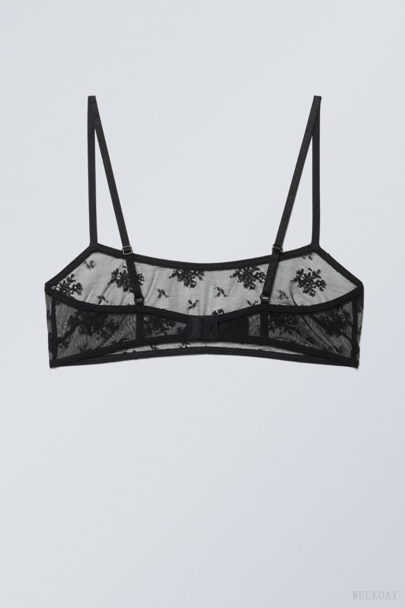 Weekday Ash レース Semi Scooped Bra ブラ レディース 黒 Japan | Z3N-9241