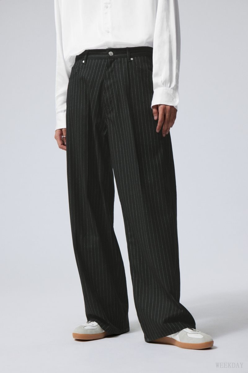 Weekday Astro Baggy Suit Trousers ズボン メンズ 黒 Japan | I3N-7423