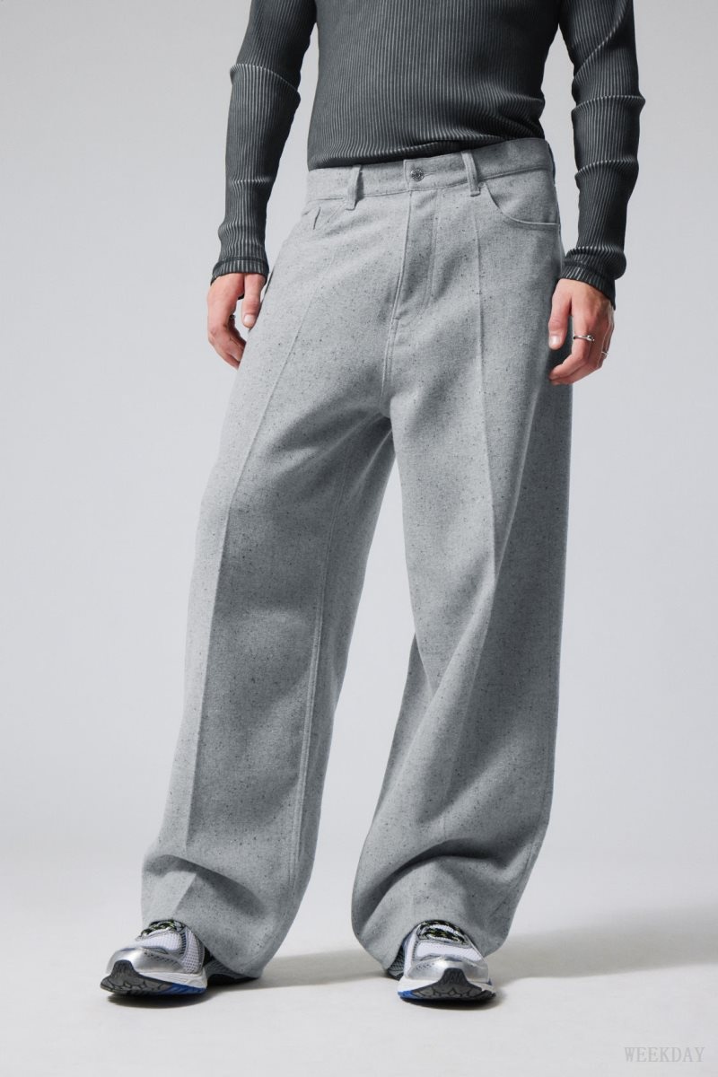 Weekday Astro Baggy Suit Trousers ズボン メンズ ライトグレー Japan | J7T-2761