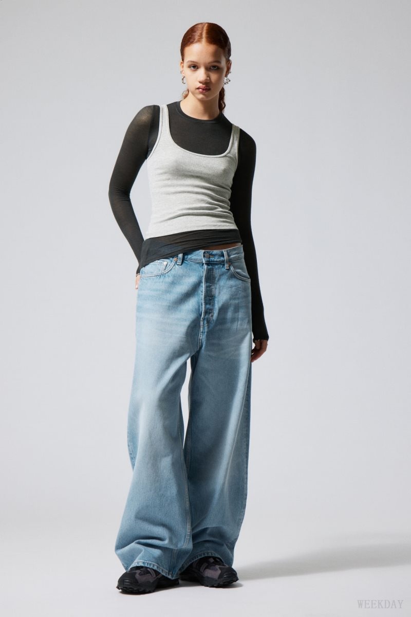 Weekday Astro Loose Baggy Jeans デニム メンズ 青 Japan | H0E-7182