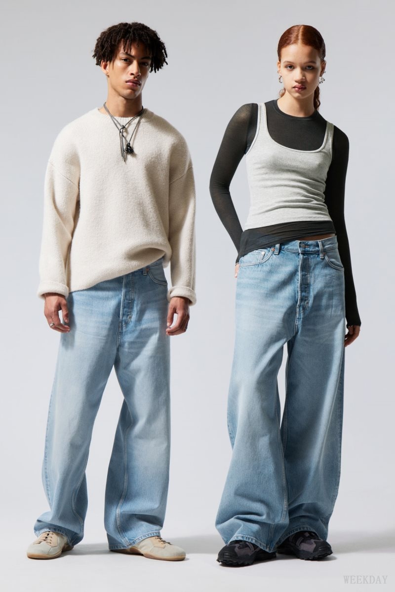 Weekday Astro Loose Baggy Jeans デニム メンズ 青 Japan | H0E-7182