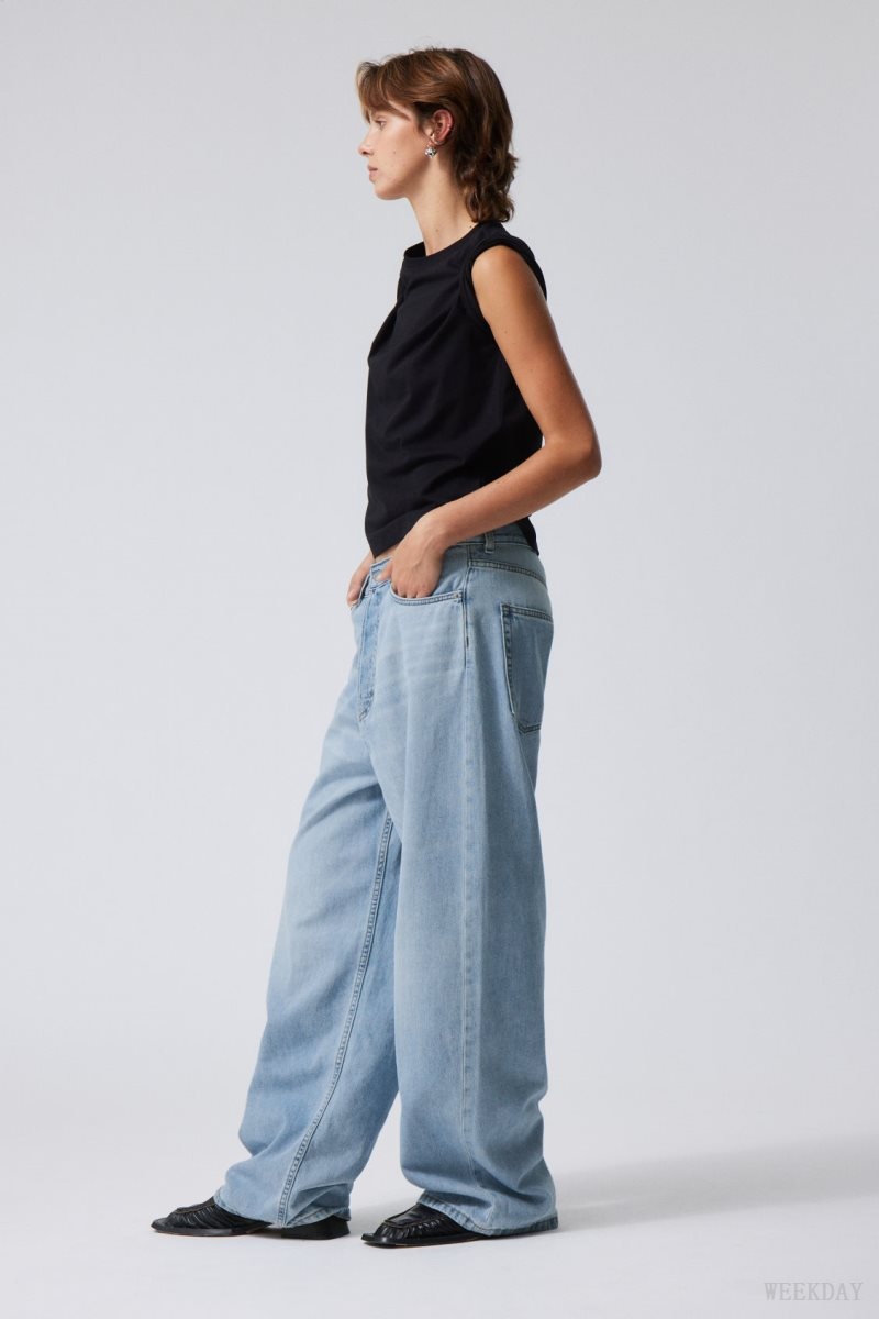 Weekday Astro Loose Baggy Jeans デニム レディース 青 Japan | L0P-6249