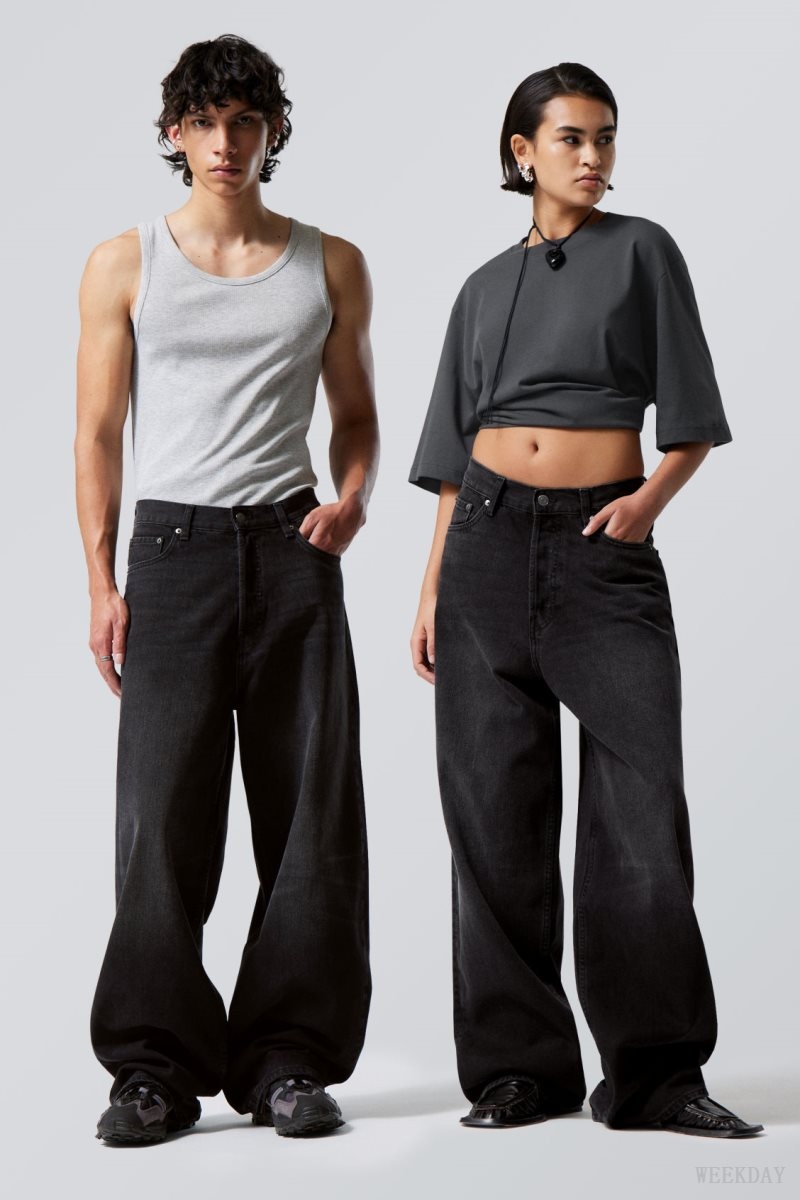 Weekday Astro Loose Baggy Jeans デニム メンズ 黒 Japan | P4C-0426