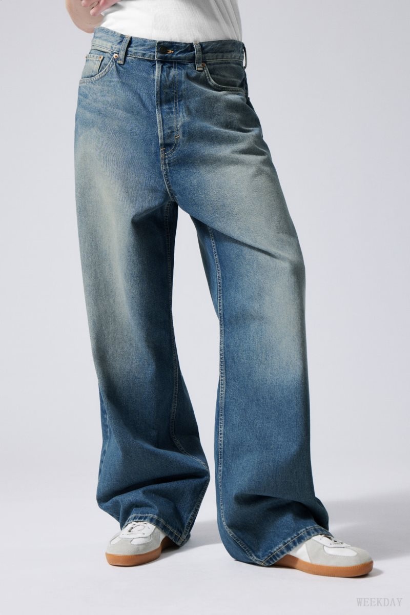 Weekday Astro Loose Baggy Jeans デニム メンズ 青 Japan | Q6Q-2828