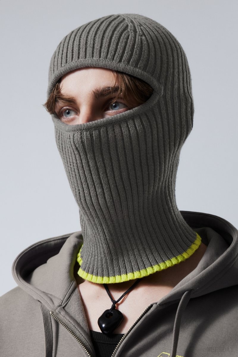 Weekday Bell Balaclava ハット メンズ グレー 黄色 Japan | X9L-8184