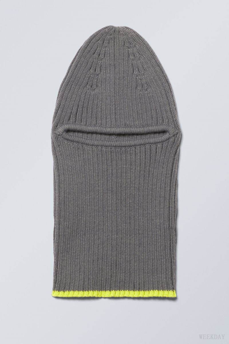 Weekday Bell Balaclava ハット メンズ グレー 黄色 Japan | X9L-8184