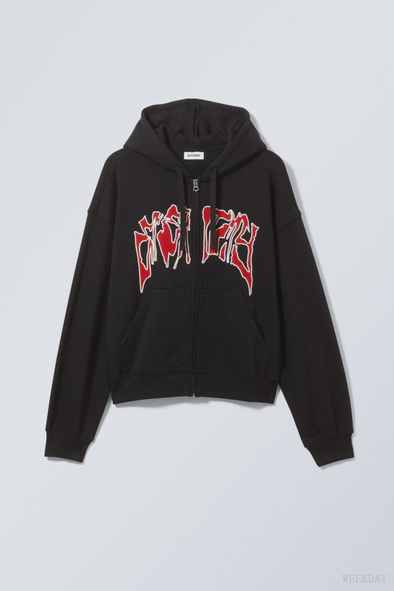 Weekday Boxy グラフィック Zip Hoodie パーカー メンズ Eternity Japan | M7X-6644