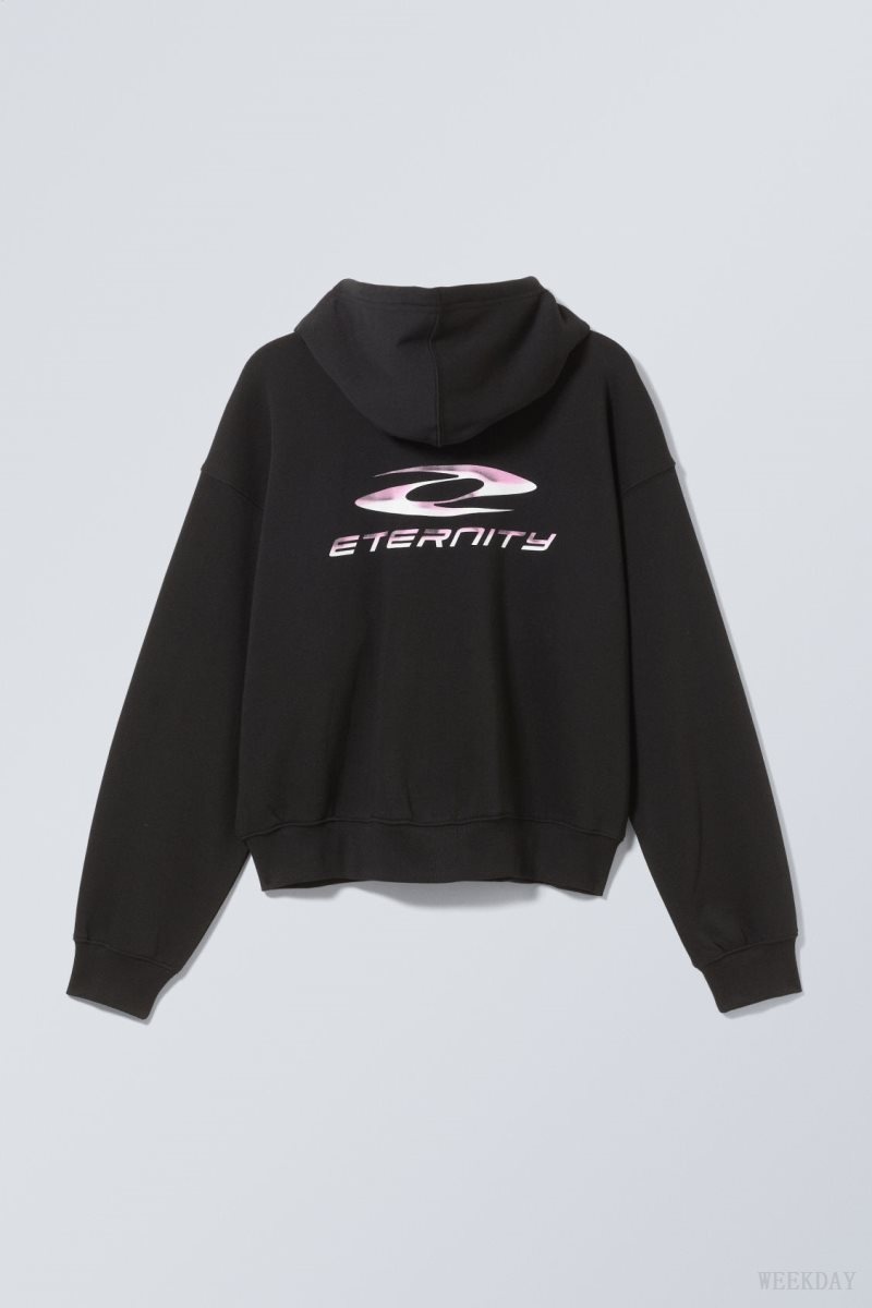 Weekday Boxy グラフィック Zip Hoodie パーカー メンズ Eternity Japan | N7D-4245