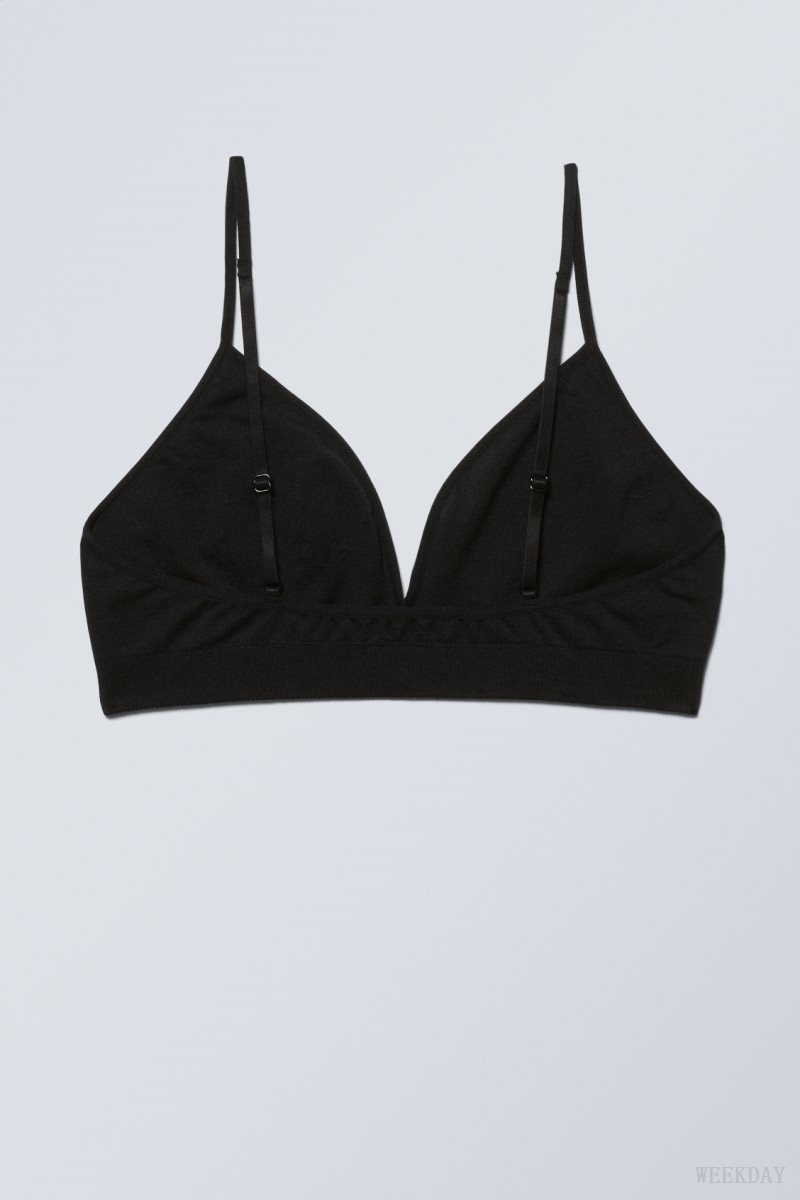 Weekday Cat Soft Triangle Bra ブラ レディース 黒 Japan | X0B-3810