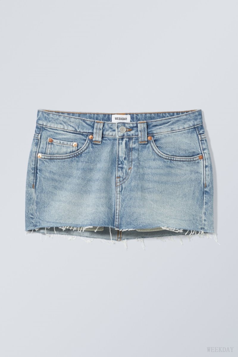 Weekday Ceinture Denim Mini Skirt スカート レディース 青 Japan | W7C-7616