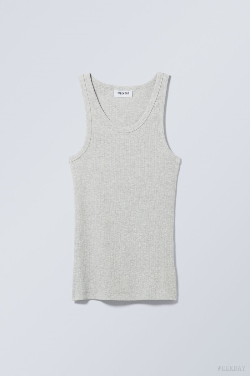 Weekday Close Fitted Tank Top タンクトップ レディース グレー Japan | C0U-2184