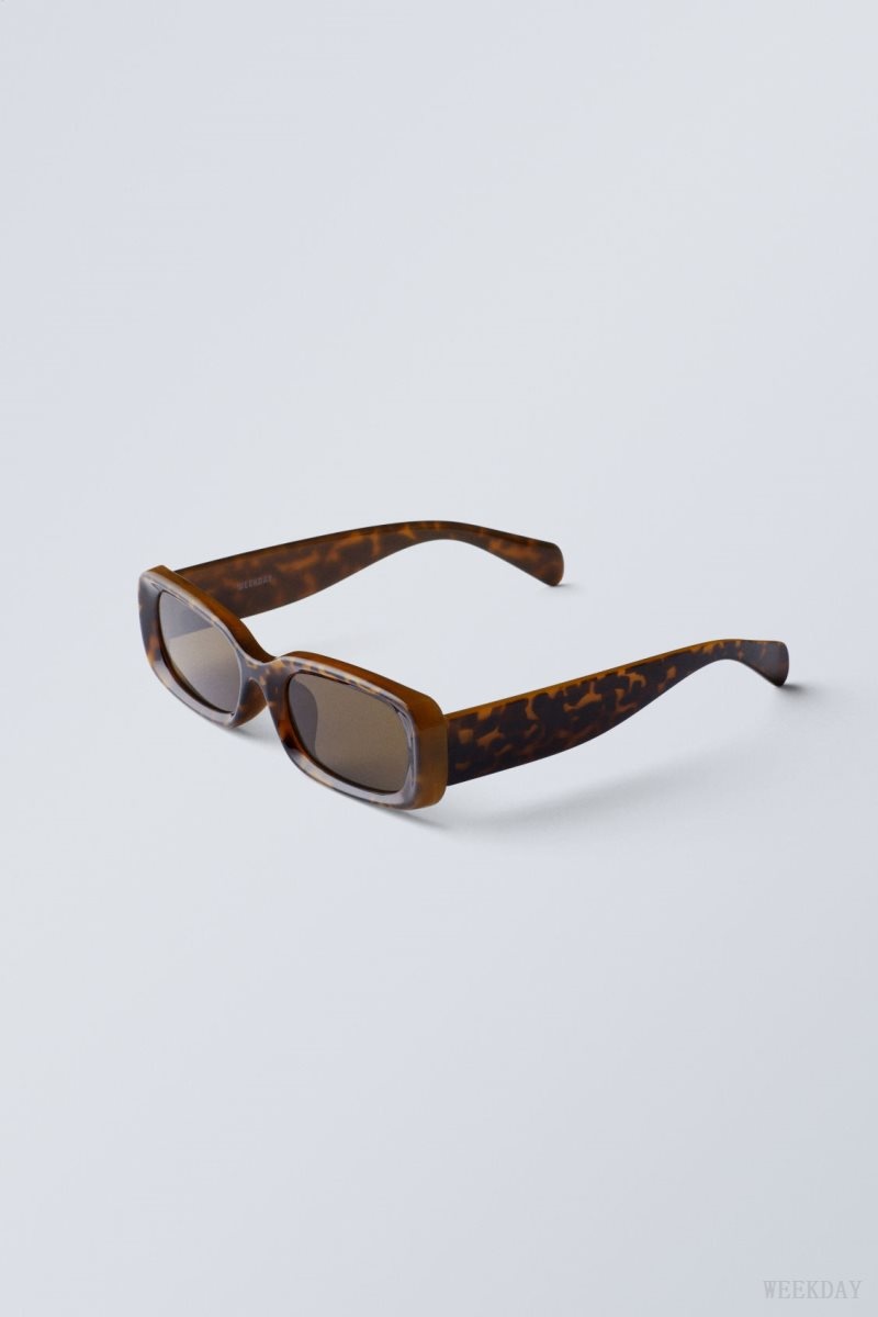 Weekday Cruise Squared Sunglasses サングラス メンズ Tortoise Japan | N4M-0402