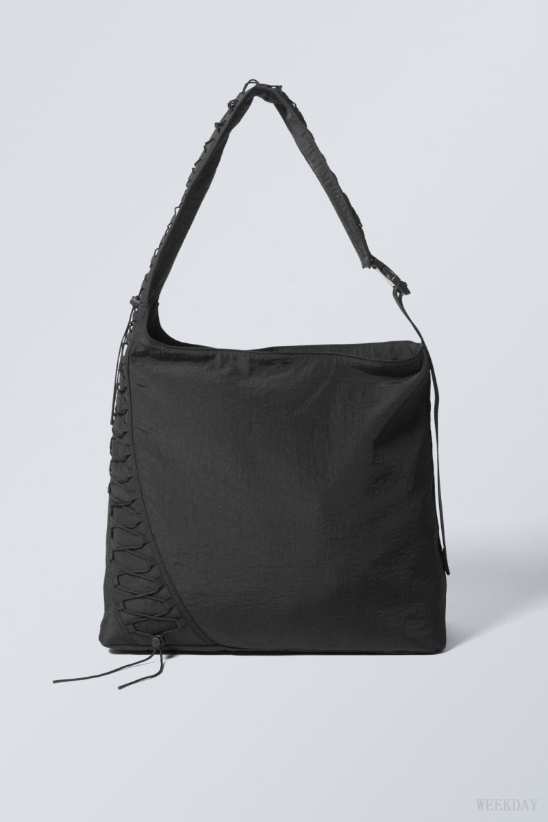 Weekday Dawa Drawstring Shoulder Bag バッグ メンズ 黒 Japan | D9B-3938