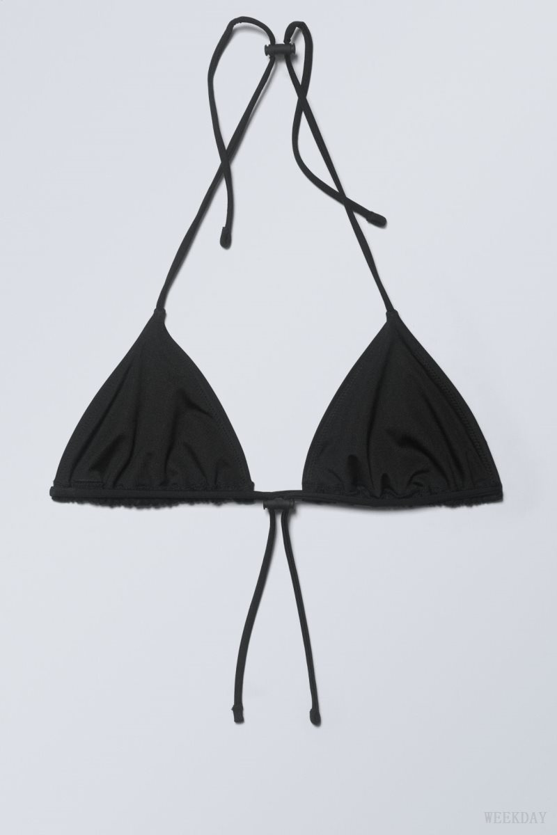 Weekday Drawstring Halter ビキニ Top 水着 レディース 黒 Japan | S0U-2829